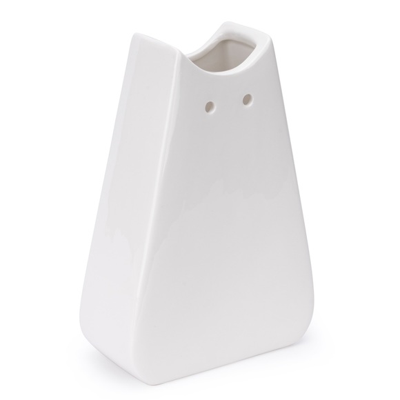 Cat Lady Box White Ceramic Flat Cat Vase - Picture 8 of 9